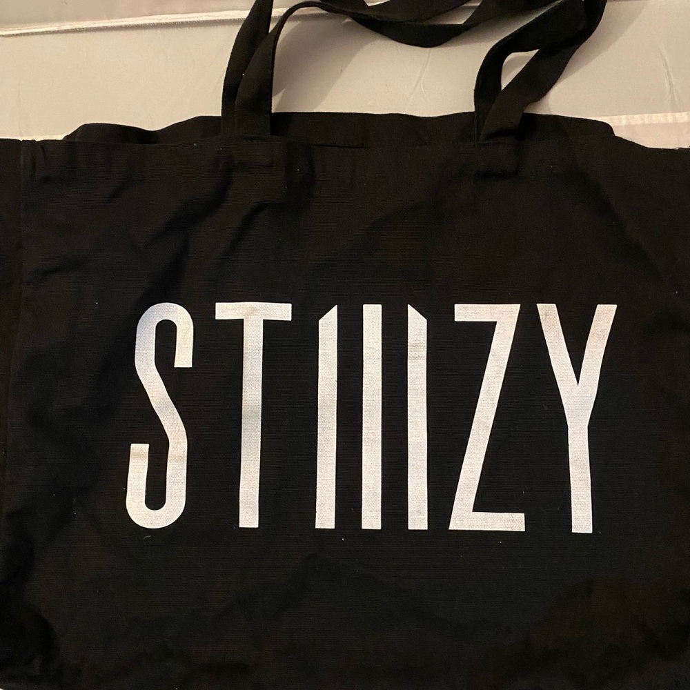 STIIIZY Black Tote Bag large size canvas supreme Bob Marley RVCA vans